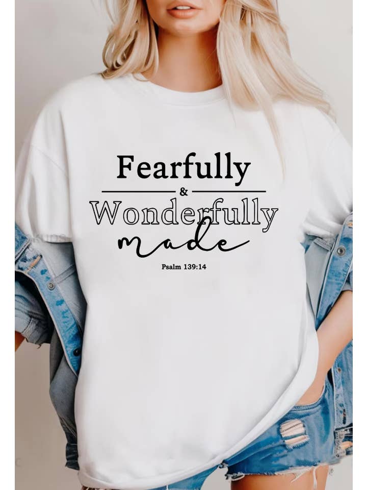 Top Avenue - Wholesale T-Shirt (Graphic) - Unisex - Fearfully and Wonderfully Unisex Round Neck Tee12