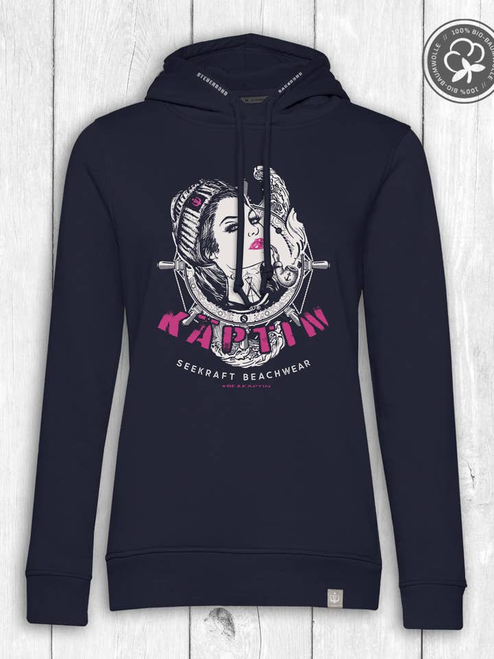 Hoodie Finja “CAPTAIN WAVE” — NAVY for wholesale by SEEKRAFT