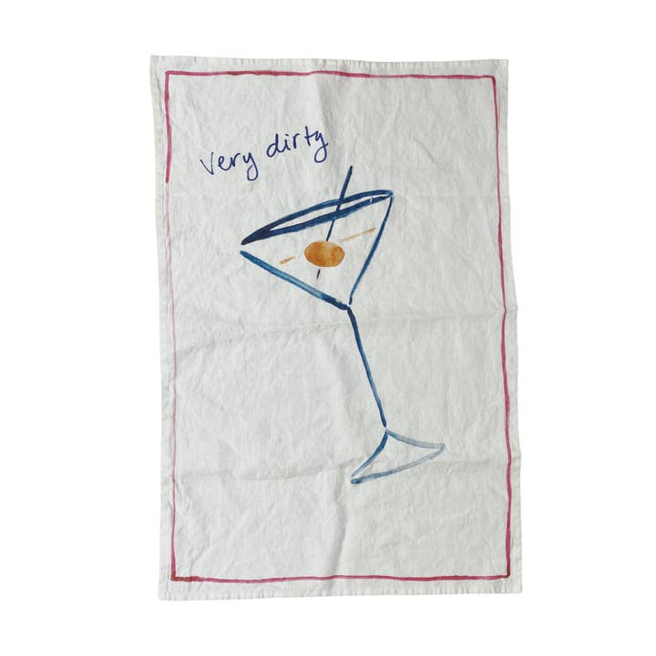 Dinette – wholesale Tea towel – Very Dirty Martini Linen Teatowel