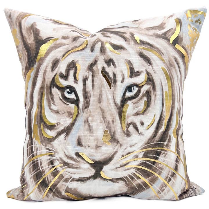 Guldfolie Tigerkudde för wholesale av Rachel Brooks Design, LLC