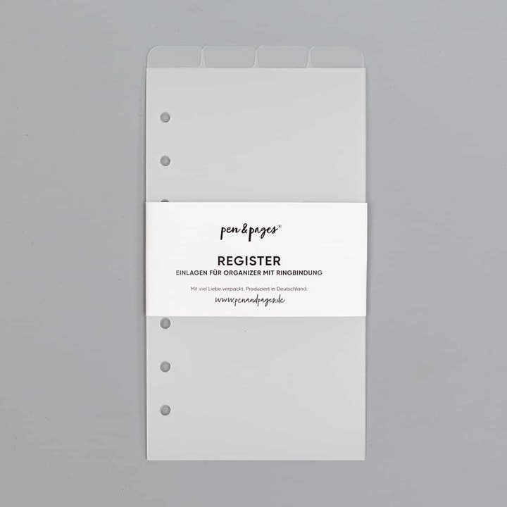 Registrati per ricevere le agende ad anello - Tabelle qui sopra - «trasparente» - Personale per la vendita all'ingrosso da parte di pen & pages