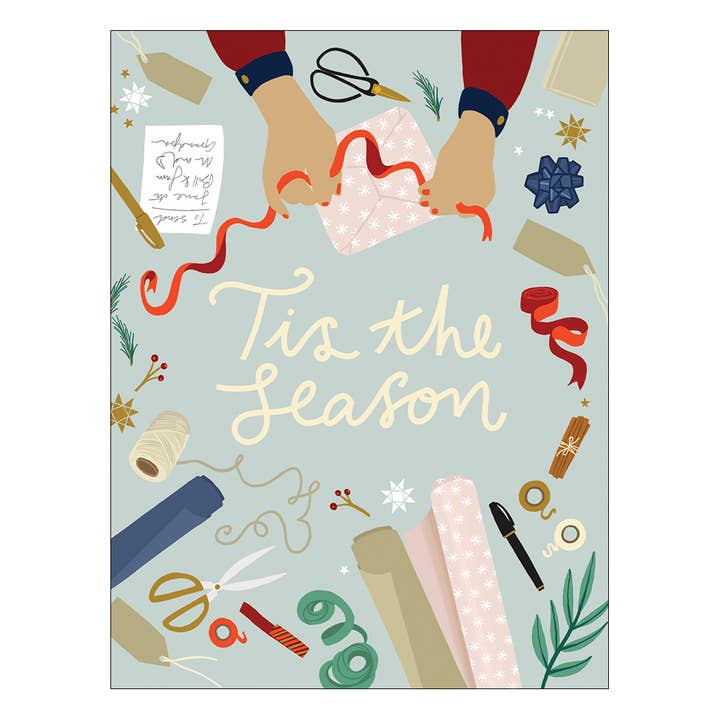 Studio Eleven Papers – wholesale Season’s Greetings card – Gift Wrapping Holiday Card