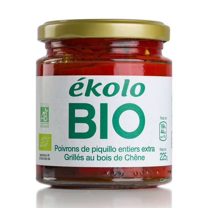 PEPERONI PIQUILLO BIOLOGICI EXTRA Interi, 6 unità x 225g per la vendita all'ingrosso da parte di ekolo