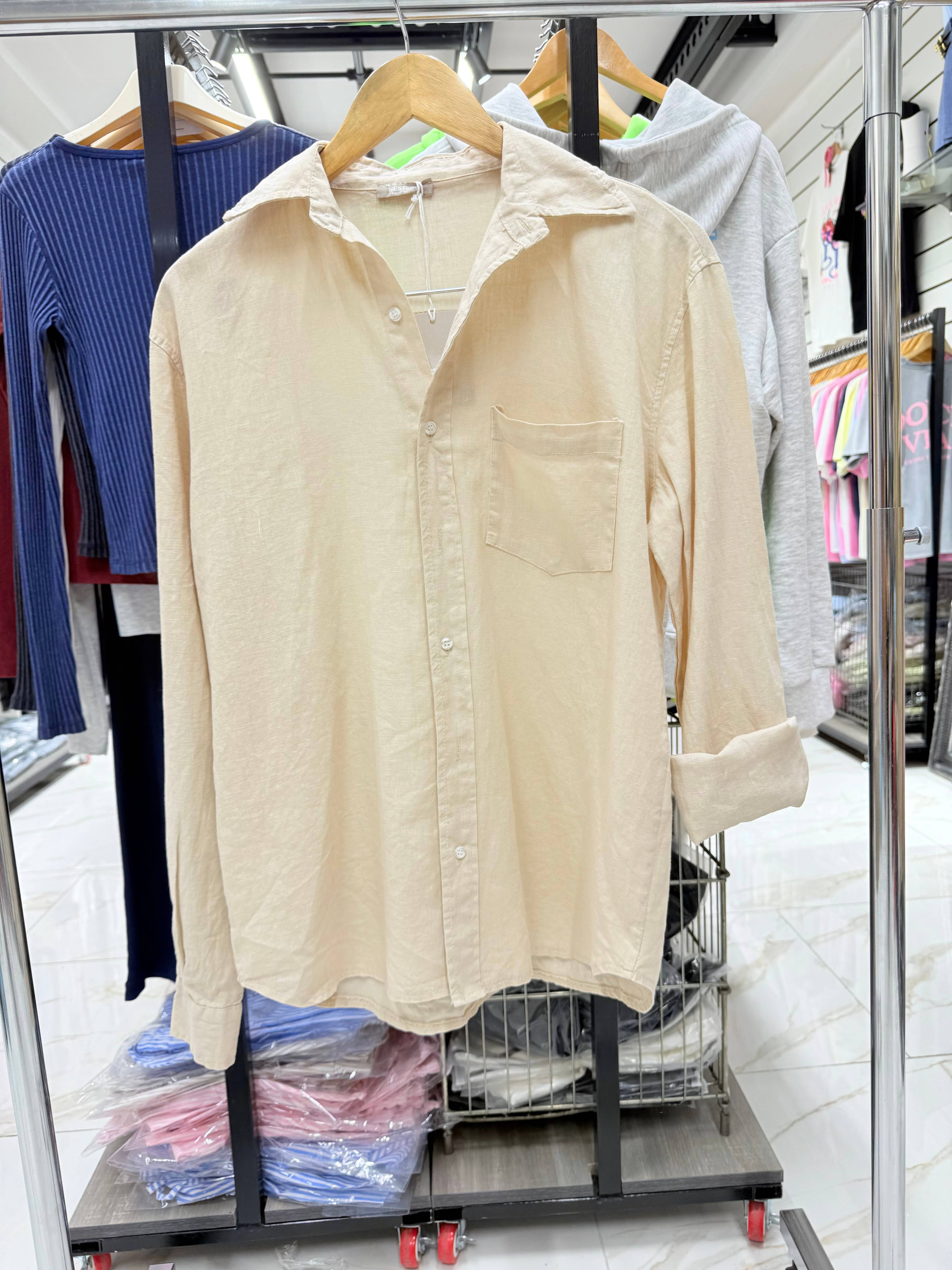 Chilli Girl Collection - Wholesale Blouse - Women's - Classic collared linen shirt 0