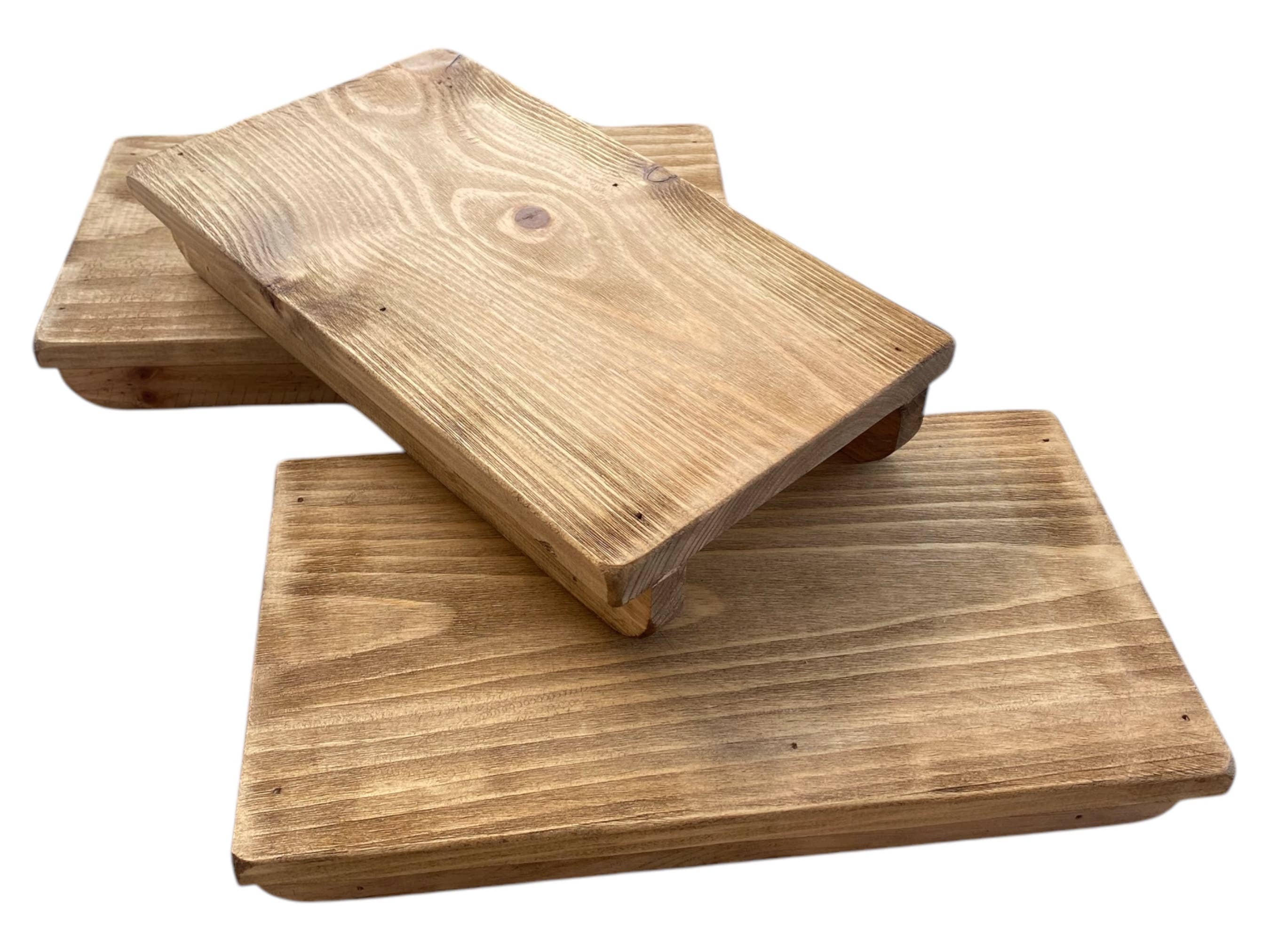 Raw Wood - Vendita all'ingrosso Vassoi decorativi - Vassoio rustico in legno x3, vassoio per bagno, bicchieri da vino3