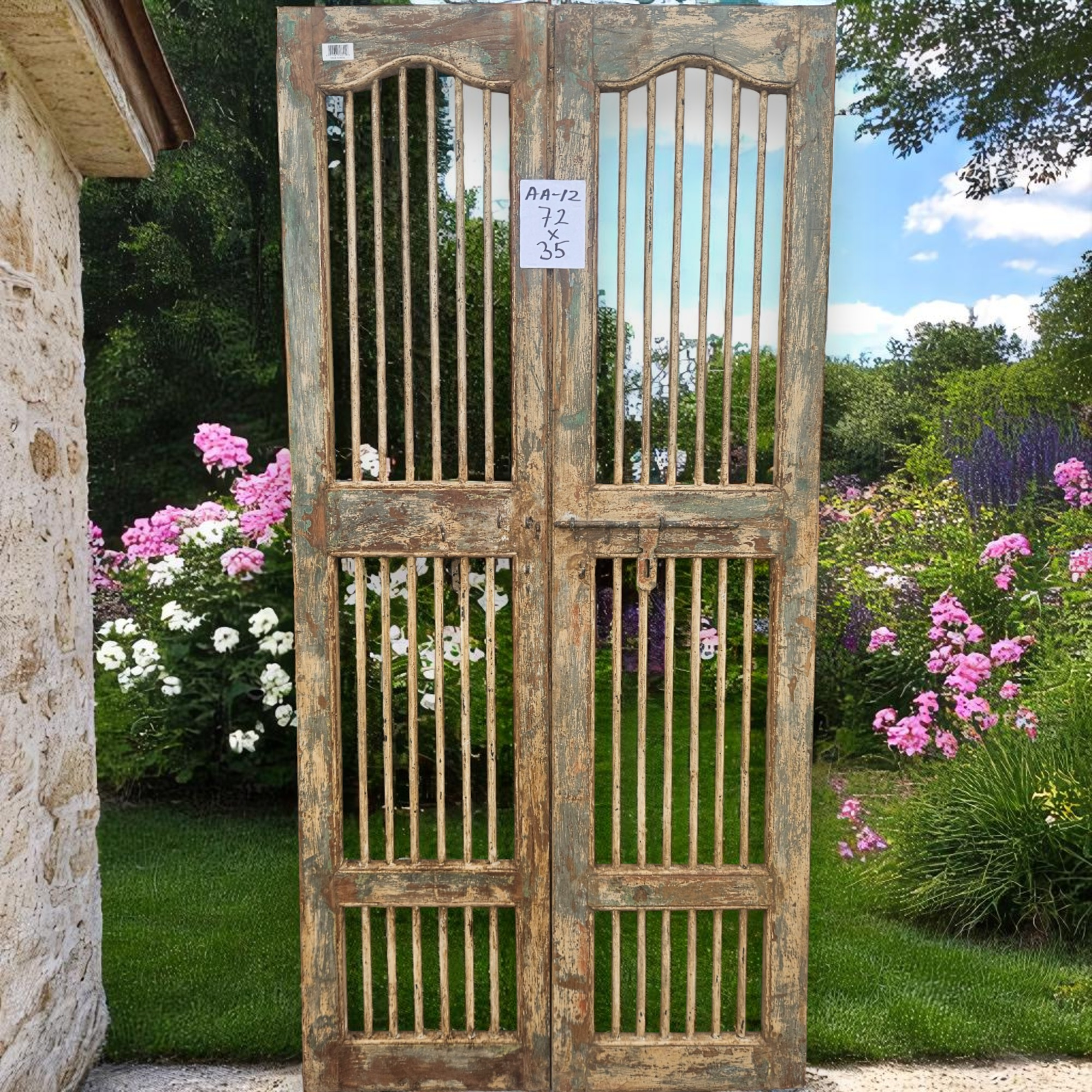 Wilco Home - Wholesale Wall Accent - One-of-a-kind Vintage Solid Wood Doors with Iron Protectors16