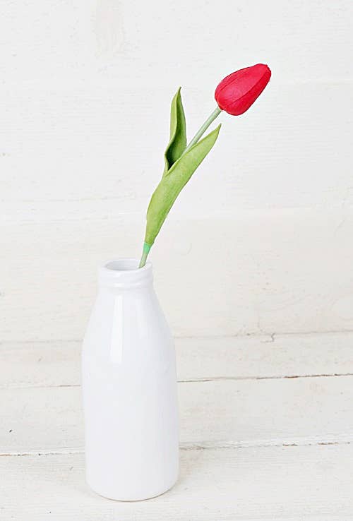 Impressive Enterprises, Inc. - Wholesale Artificial Flowers - 75438- 15inL real touch Tulip Bud Stem-RED2