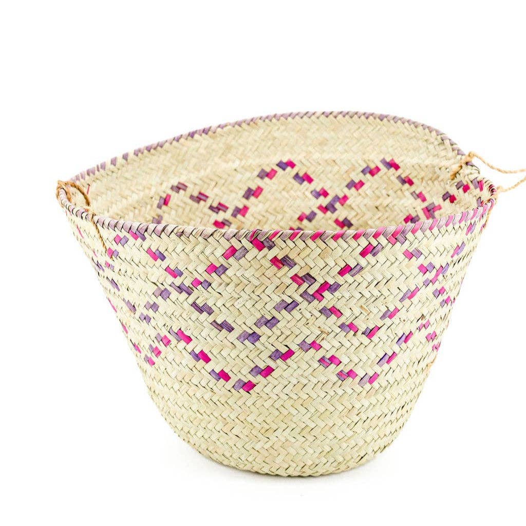 Gitzell FairTrade - Vente Paniers à linge - Panier cabas en palmier vegan Kikapu1