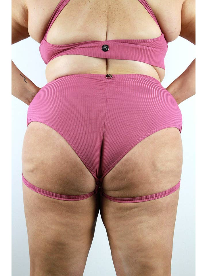 Sasha Mid Waist Garter Short - Dusty Pink for wholesale on Faire6