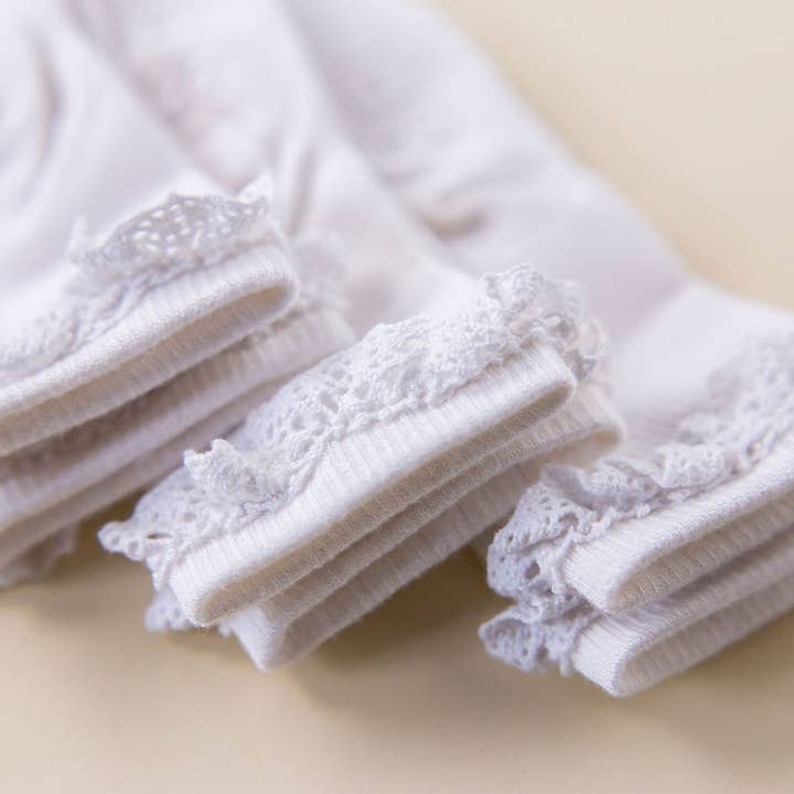 Conforto - Meias de bebê antiderrapantes em silicone de renda branca antiderrapantes, crianças por atacado de squid socks