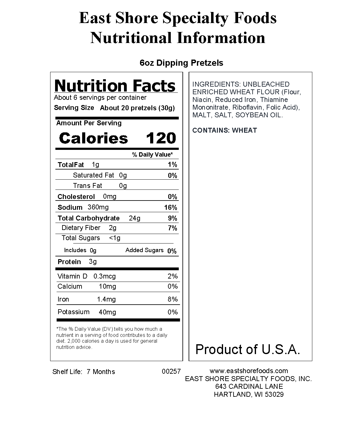 East Shore Specialty Foods, Inc. – Großhandel Brezel – East Shore Brezeln - Dipping Brezeln - 6 Unzen1