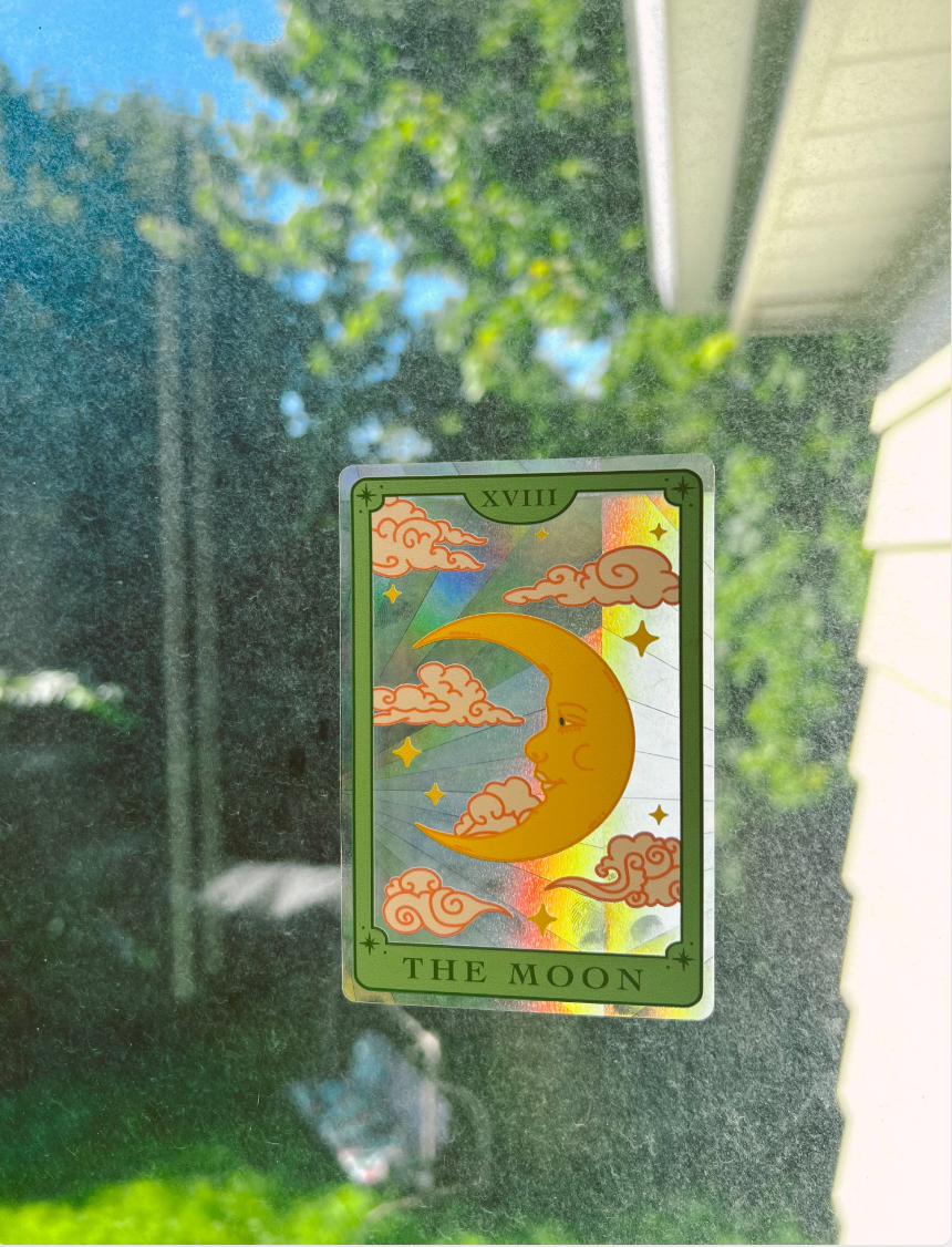 divine variety - Wholesale Suncatcher - the moon tarot suncatcher sticker3