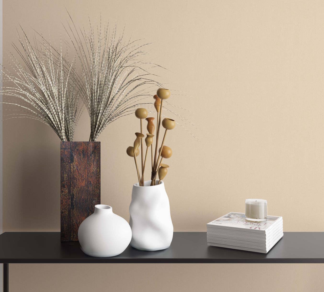 Marburg – Engroshandel Tapetrulle – Beige mørk almindeligt tapet til soveværelse, stue eller2