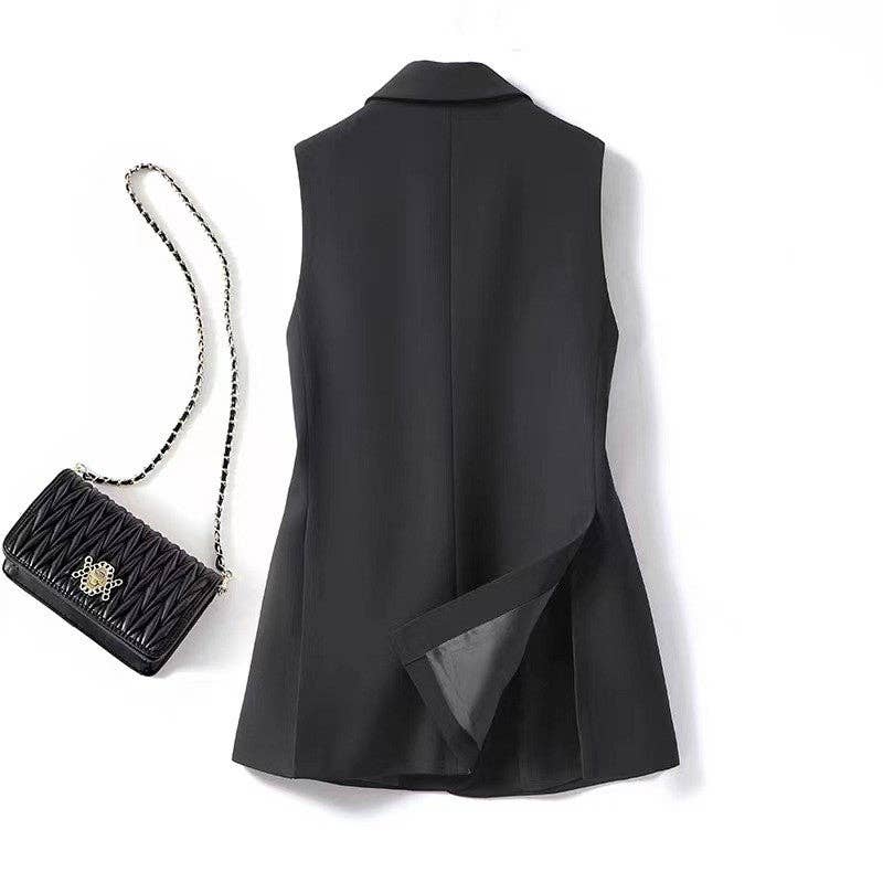 UZ Wholesale Store - Wholesale Suit Vest - Women's - Solid Color Single-Breasted Suit Vest Coat1