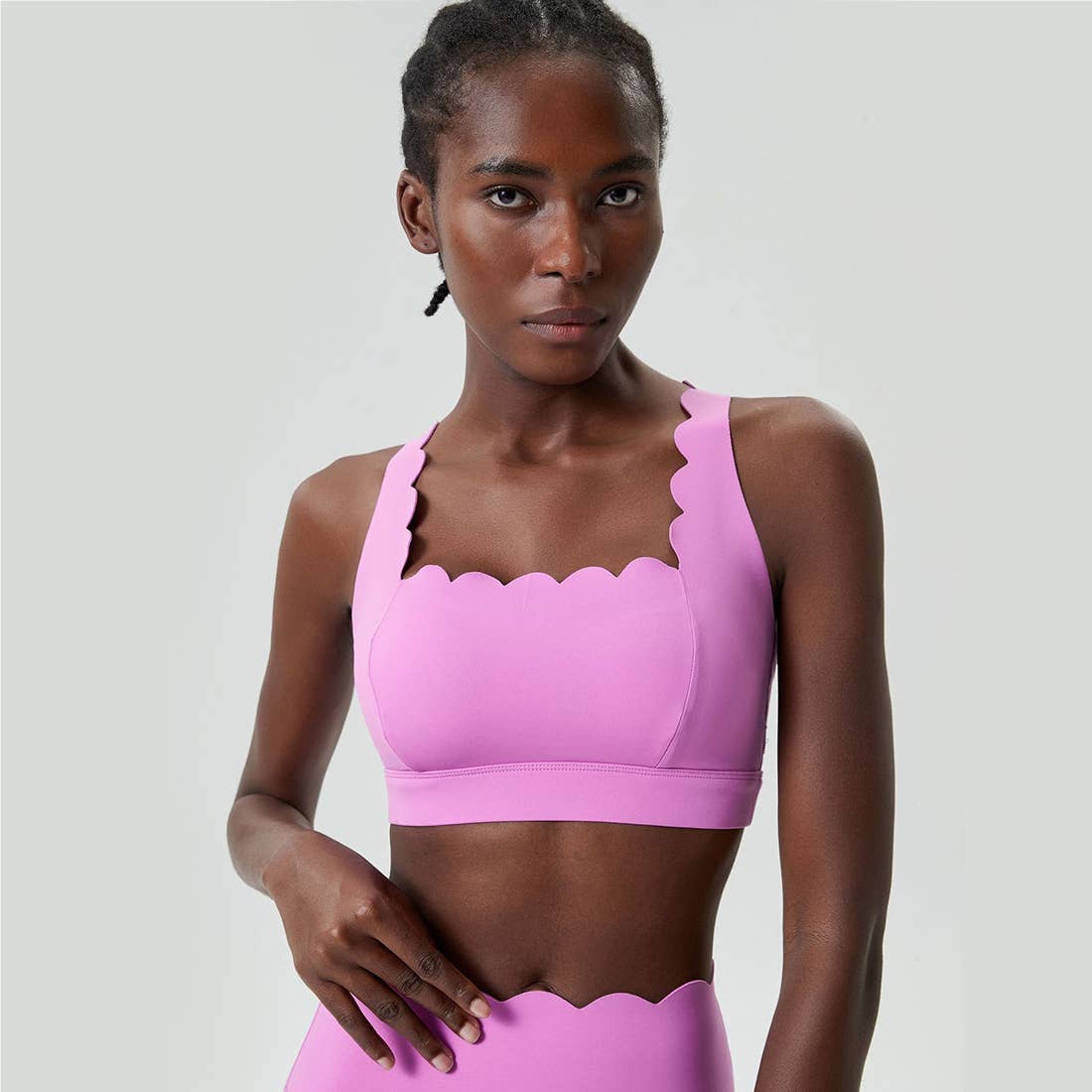Sodalemon - Vente Brassière de sport – femme - Soutien-gorge de sport à dos croisé Wave Design Fitness Yoga pour femmes13