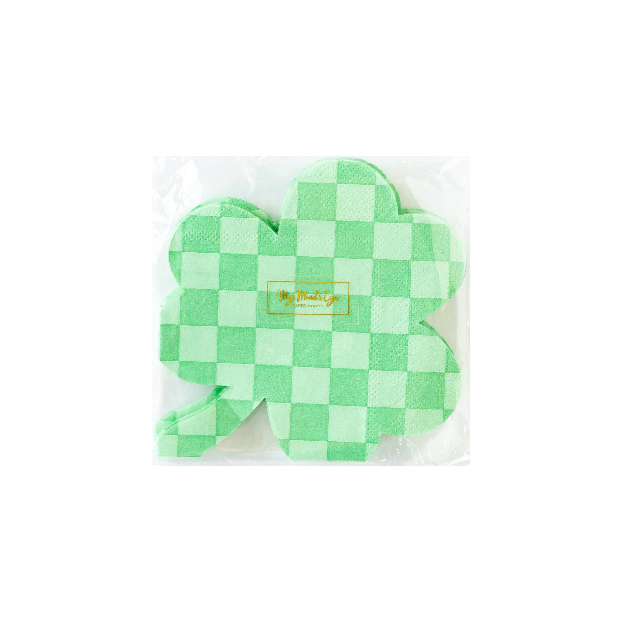 My Mind’s Eye - Wholesale Disposable napkin - SPD1038 - Checkered Shamrock Paper Napkin