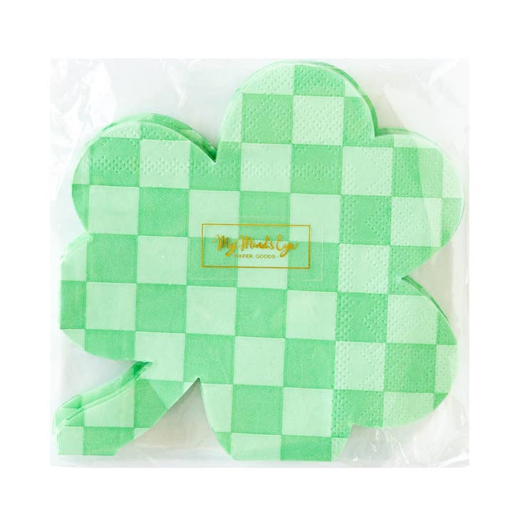 My Mind’s Eye - Wholesale Disposable napkin - SPD1038 - Checkered Shamrock Paper Napkin0
