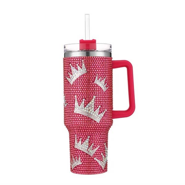Nima Accessories Inc - Wholesale Insulated Mug/Tumbler - Rhinestone Crown Theme 40 oz Tumbler Cup0