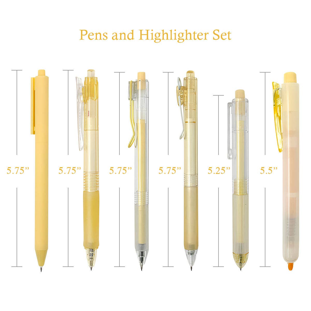 Wrapables.com - Wholesale Pen - Wrapables Retractable Rollerball Pens and Highlighter Set 615