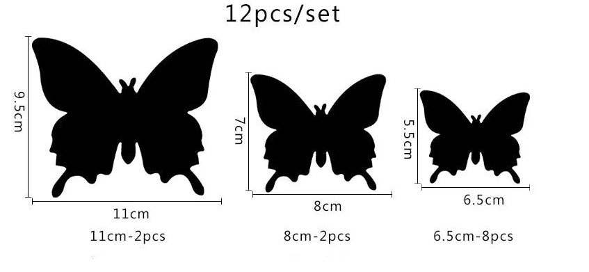 Moderny - Venta al por mayor Papel pintado 3D - Decoración de pared con forma de mariposa hueca (12 piezas)2