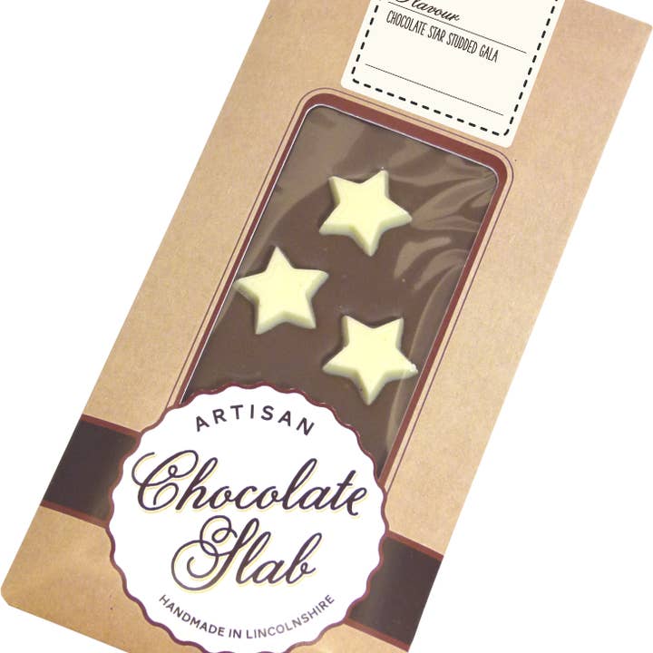 Hames Chocolates - Wholesale Chocolate Bar - UK ONLY- Milk Chocolate Artisan Bar White Chocolate Stars