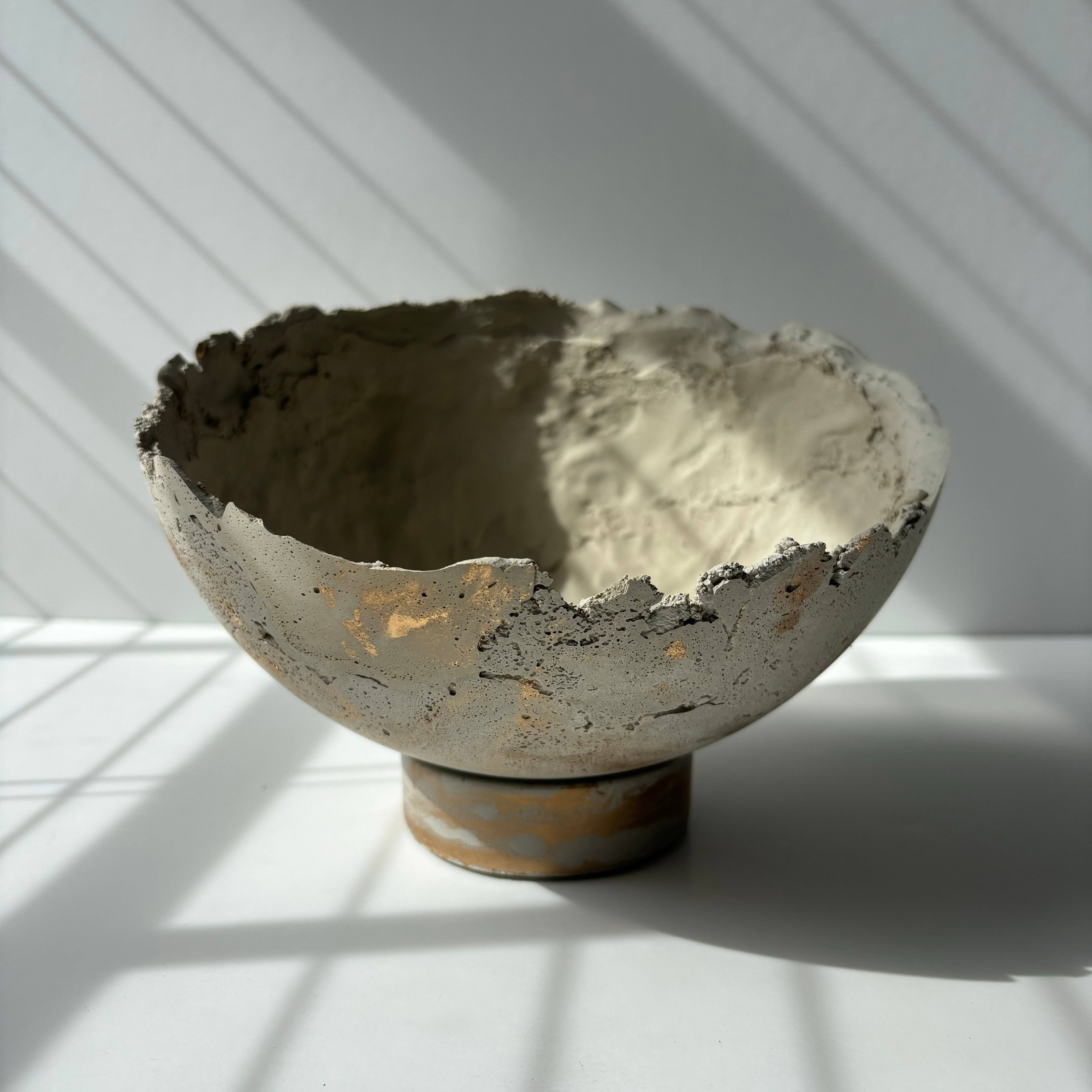 Fancy Concrete - Wholesale Decorative Plate/Dish/Bowl - Half Moon Bowl Pot 7" | Decorative Bowl | Rough Concrete Bowl6