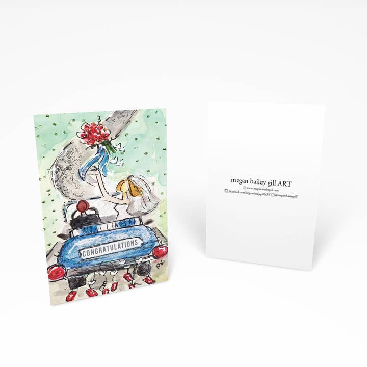 Wedding Note Card or Greeting Card with Congratulations for wholesale by MeganBaileyGillART