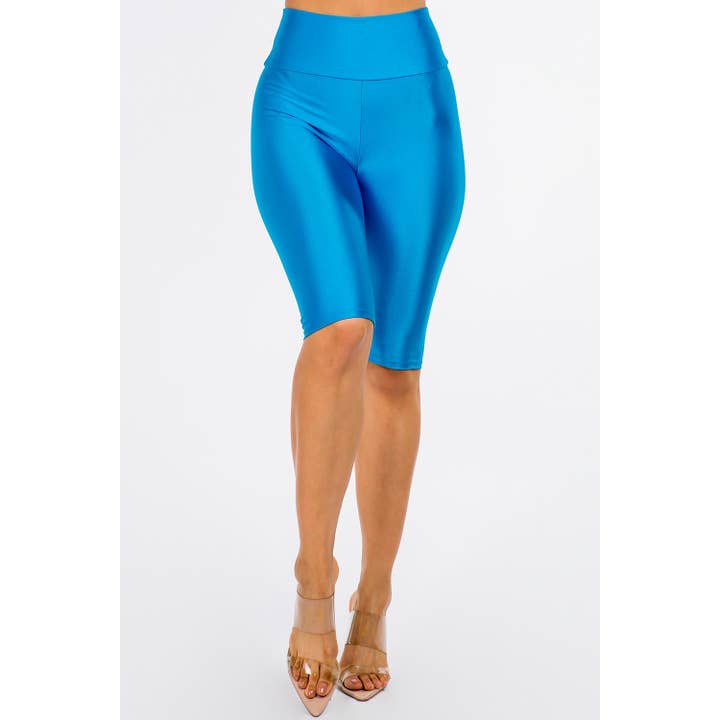 B10871 Biker med hög midja nylon kort för wholesale av Uptown Apparel