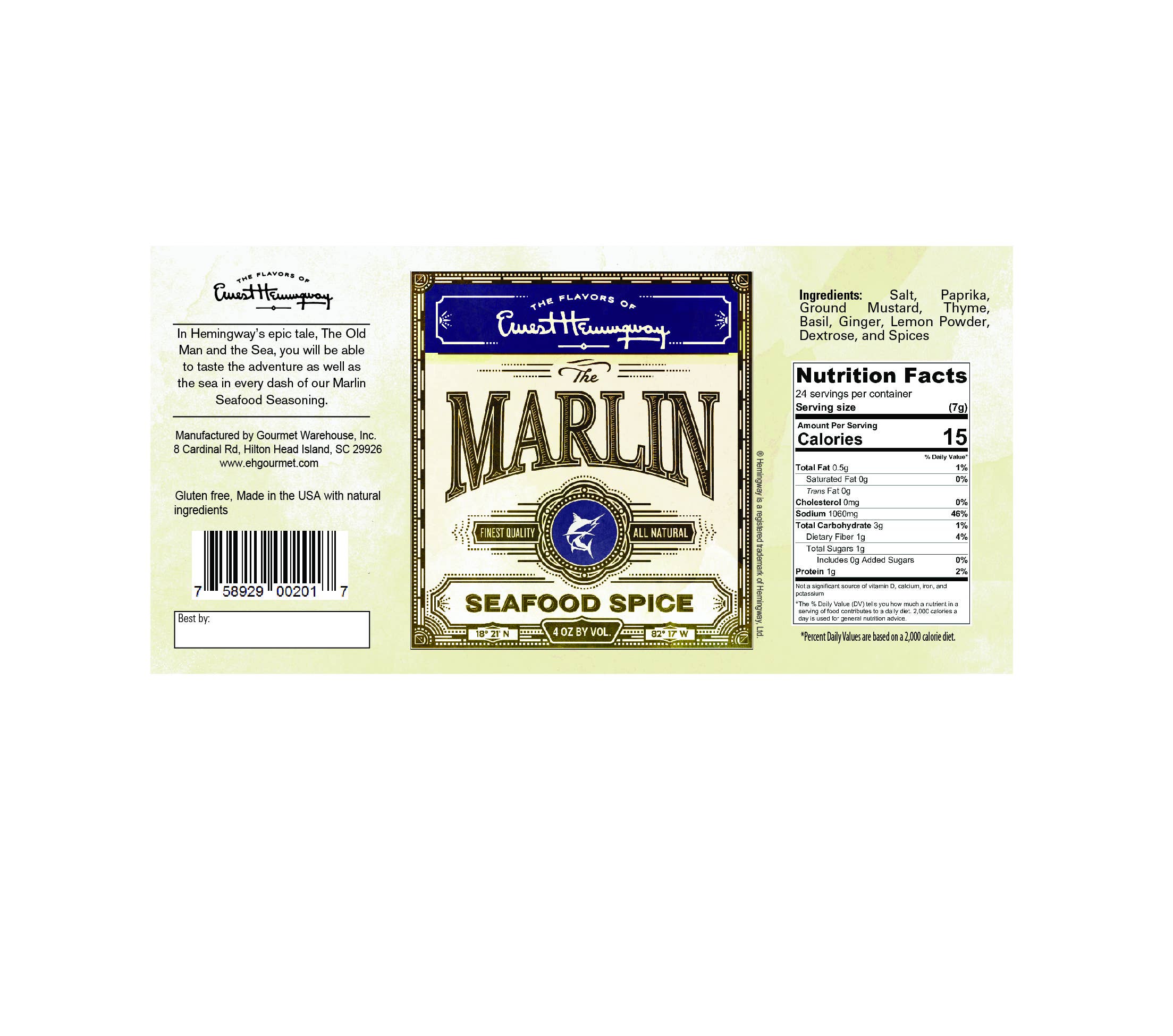 Gourmet Warehouse Brands - Wholesale Dried Spice Mix - Hemingway "The Marlin" Seafood Seasoning2