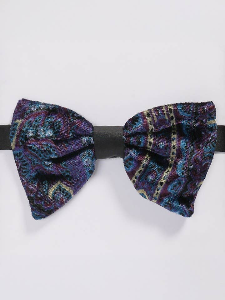 Pajarita de Terciopelo de Algodón Pre-Anudada - Azul Púrpura para venta al por mayor de Ron Tomson