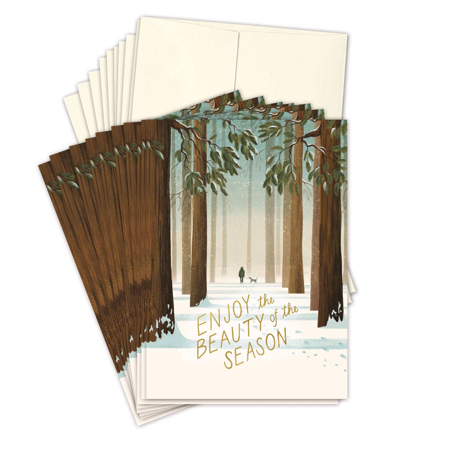 Biely & Shoaf - Wholesale Season's Greetings Card - Winter Walk Boxed Holiday Cards - Set of 103
