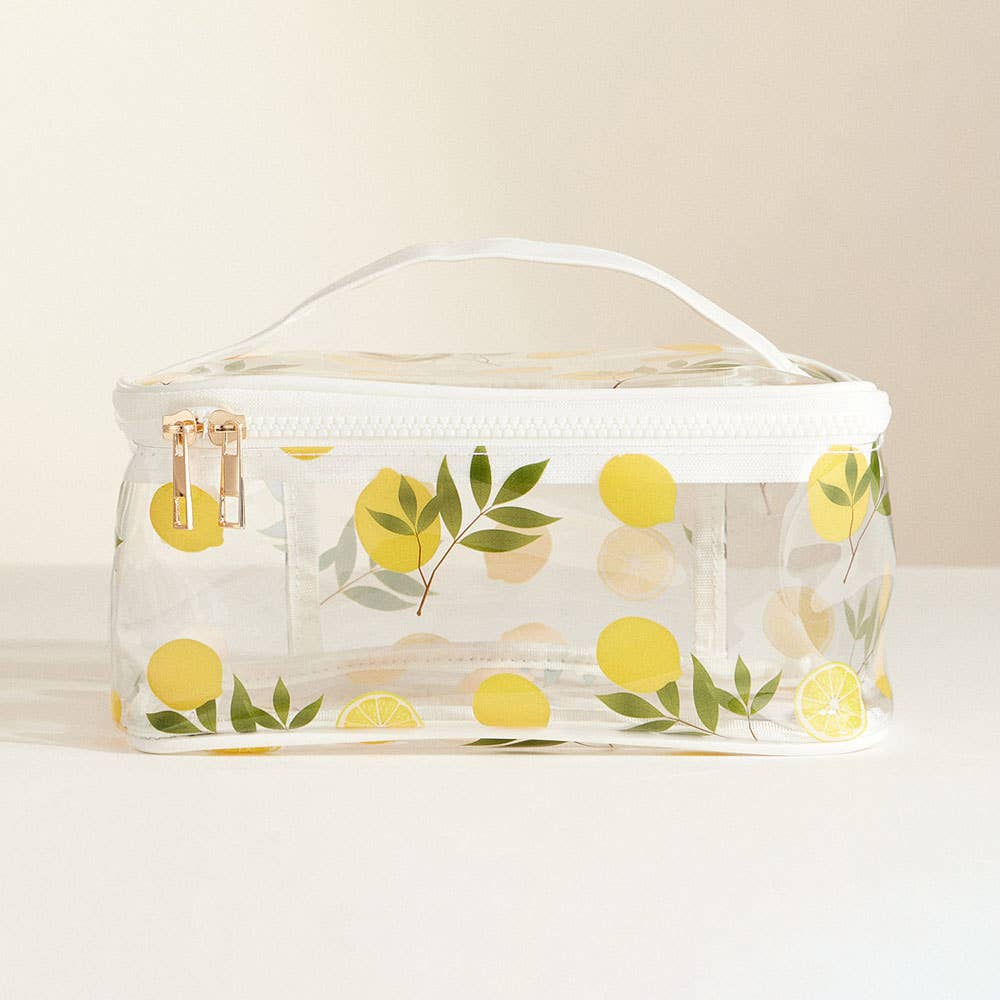 Sensibling Corp. - Wholesale Makeup/Cosmetic Bag - Top Handle Fruit Pattern Transparent Cosmetic Pouch Bag3