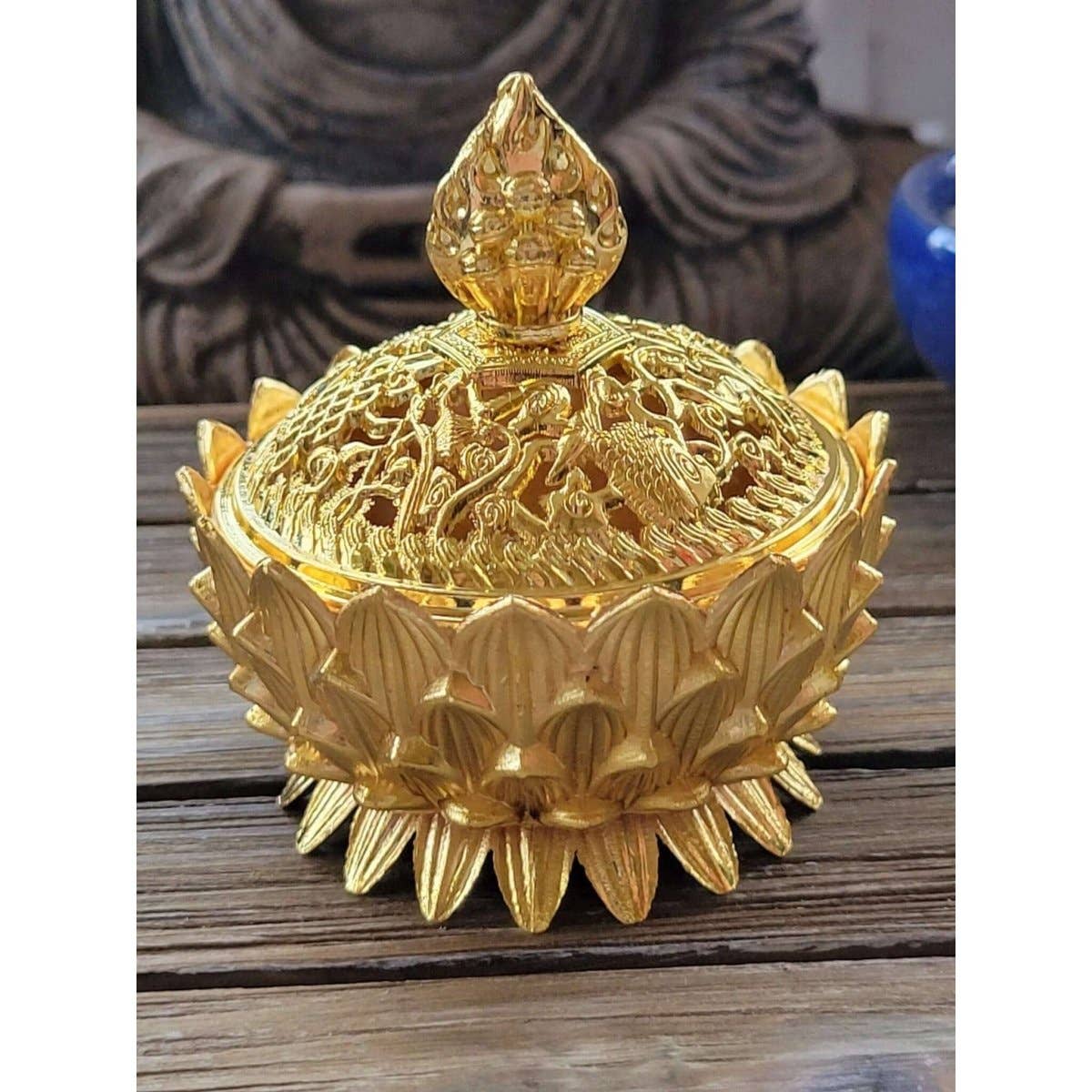 Wholesale Small Lotus Incense Holder, Brass Metal Incense for your store -  Faire