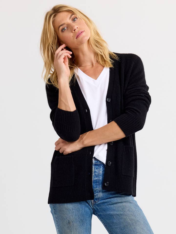 Cashmere Boyfriend Cardigan for wholesale by Pura Cashmere