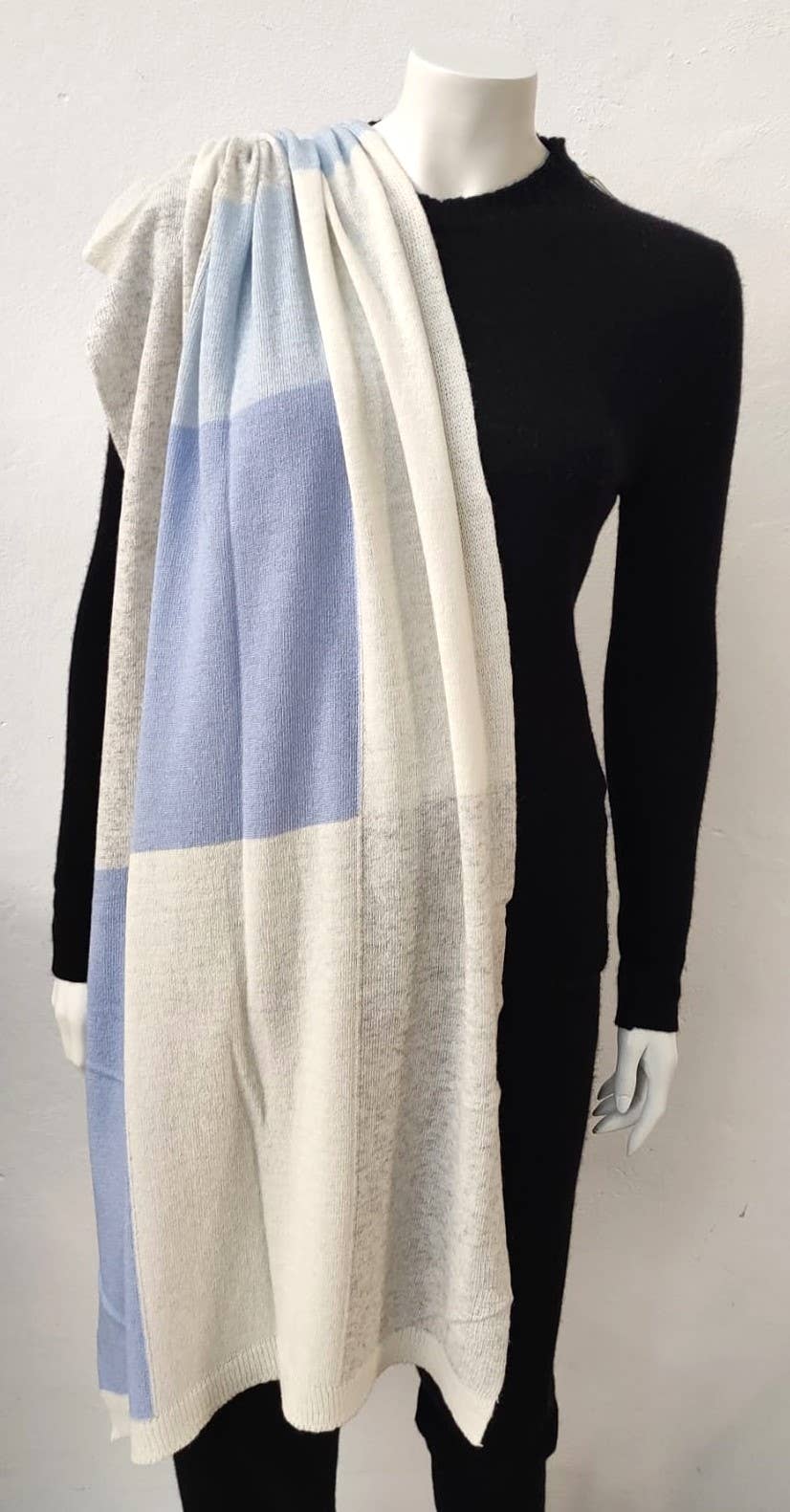 BenveCashmere - Wholesale Scarf - Women's - LARGE KNITTED SCARF PLAID INLAY ONE SIZE5