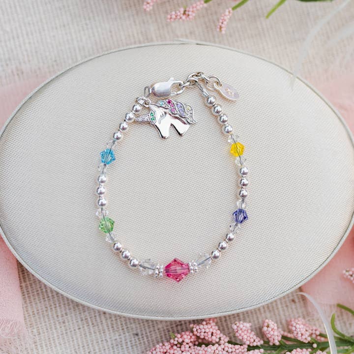 Cherished Moments - Vente Bracelets à breloques/pendentifs - Bracelet licorne arc-en-ciel en argent sterling pour petites filles3
