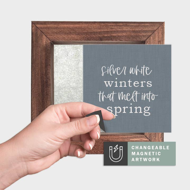 Inserto Decorativo Sazonal Magnético para Placa Intercambiável (Mini): Invernos Prateados e Brancos | Natal / Inverno | Placa Magnética Vendida Separadamente por atacado de Simpler Seasons Decor