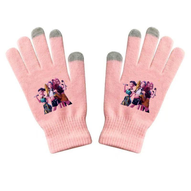 Little Trendy - Wholesale Gloves - Women's - KDH K-pop inspired Printed Knitted Touch Screen Gloves8