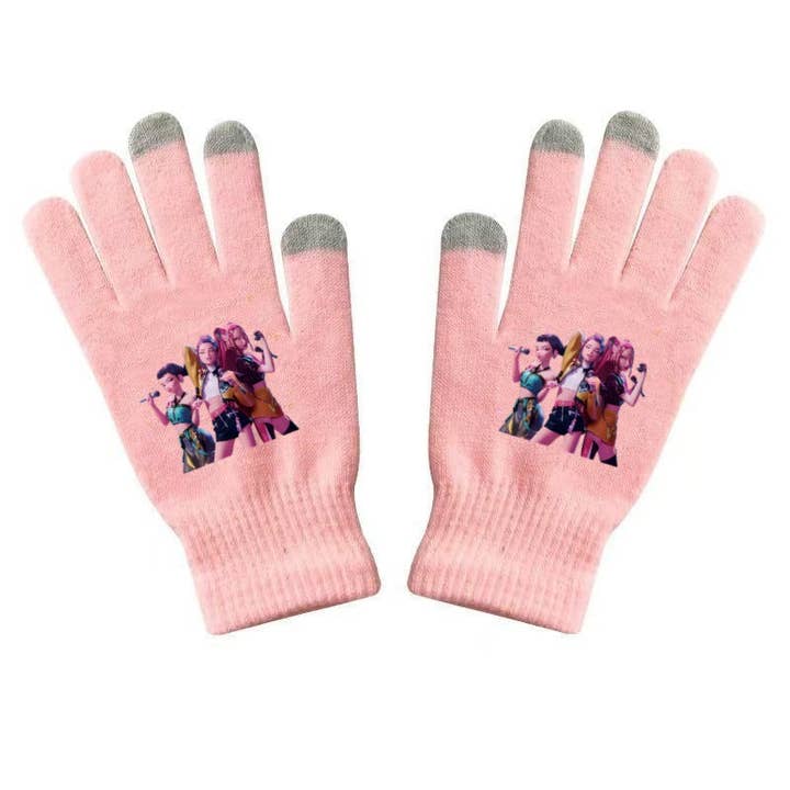 Little Trendy - Wholesale Gloves - Women's - KDH K-pop inspired Printed Knitted Touch Screen Gloves8