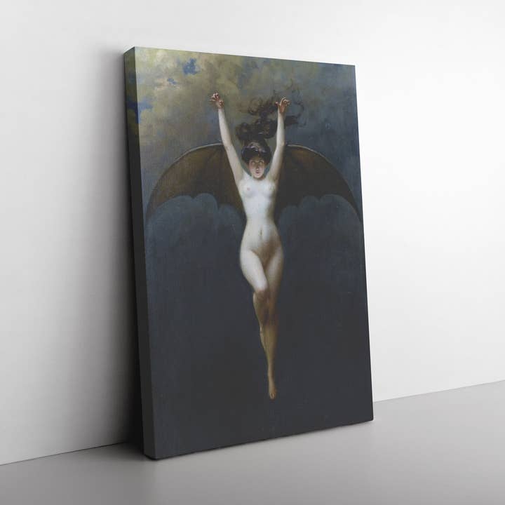 ”The Bat Woman” av Albert Joseph Pénot Rektangel Canvas Wrap för wholesale av Bleak Boutique