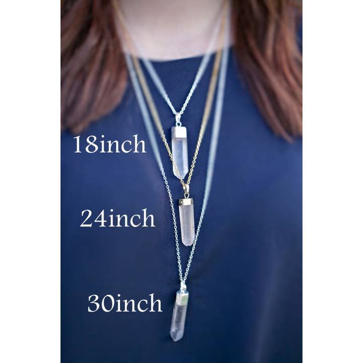 WonderLight Jewelry - Wholesale Pendant/Charm Necklace - Raw Crystal Pendulum Necklace - Clear Quartz / Clarity2