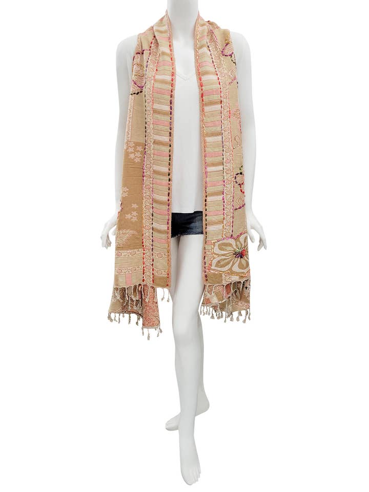 Geena Honey Thick Stitch Embroidered Vest for wholesale by Raj Trading & Imports (USA) Inc.