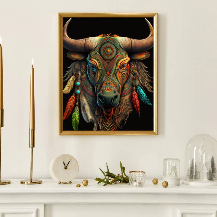 Native American Bull Head for wholesale by Suave Art Prints