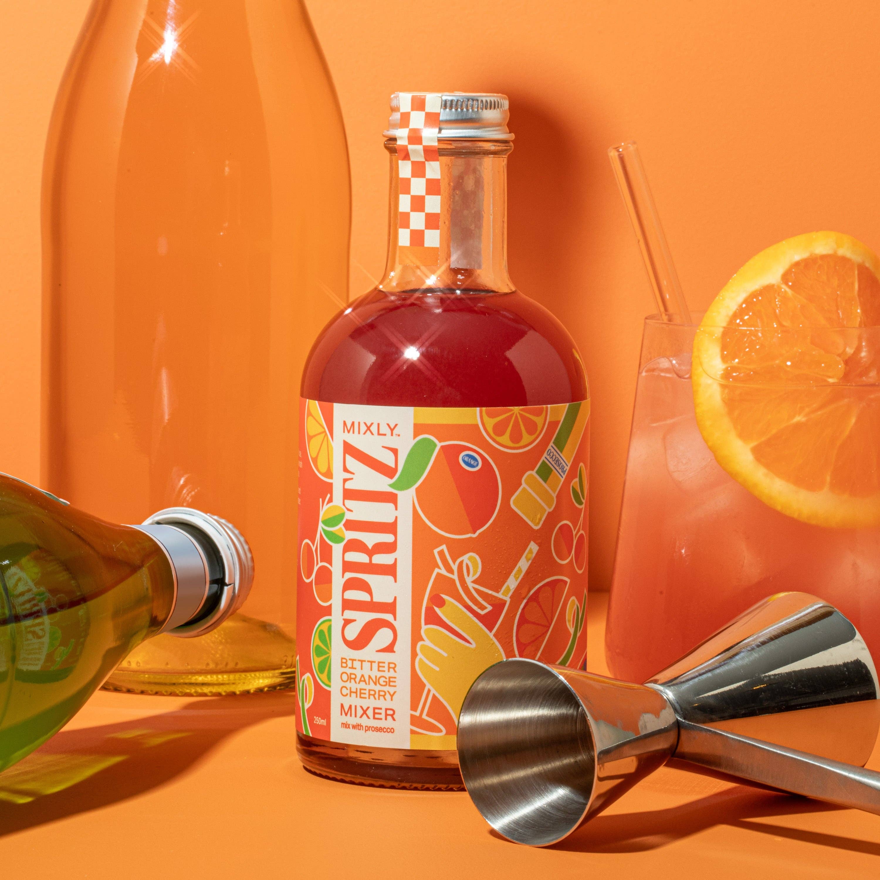 Mixly - Vente Mélange/sirop pour cocktails - Mélangeur de cocktail ou mocktail Spritz Cerise Orange Amère 250ml7