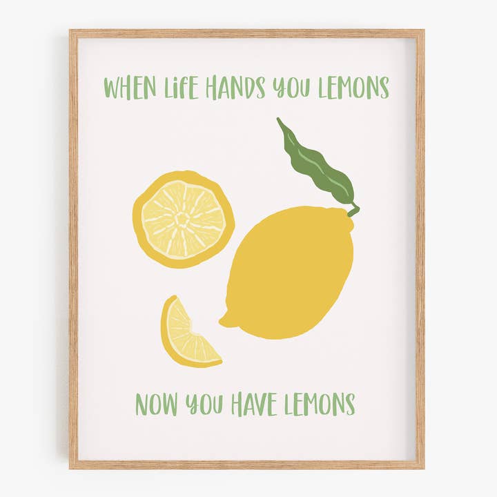 When Life Hands You Lemons Art Print for wholesale by Bean Horse Car Designs