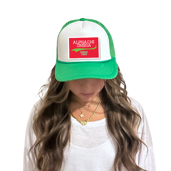 Sarahndipity Shop - Wholesale Trucker Hat - Women's - Sorority Trucker Hat w/ Patch - Collegiate Design35