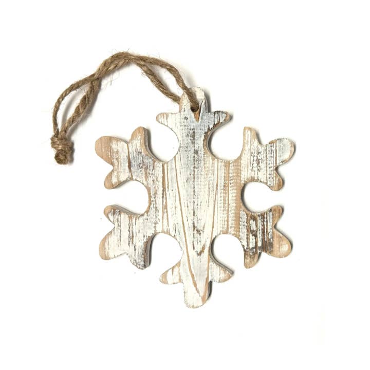 Jacobson - Wholesale Ornament - Distressed Wood Snowflake Ornament - 5.5" D