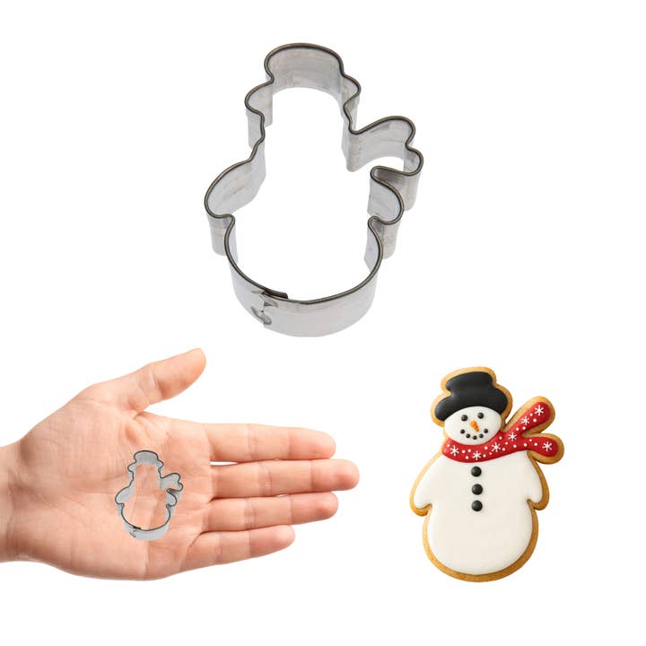 Mini Snowman with Scarf Cookie Cutter 1.5 In M141 for wholesale by CookieCutter.com
