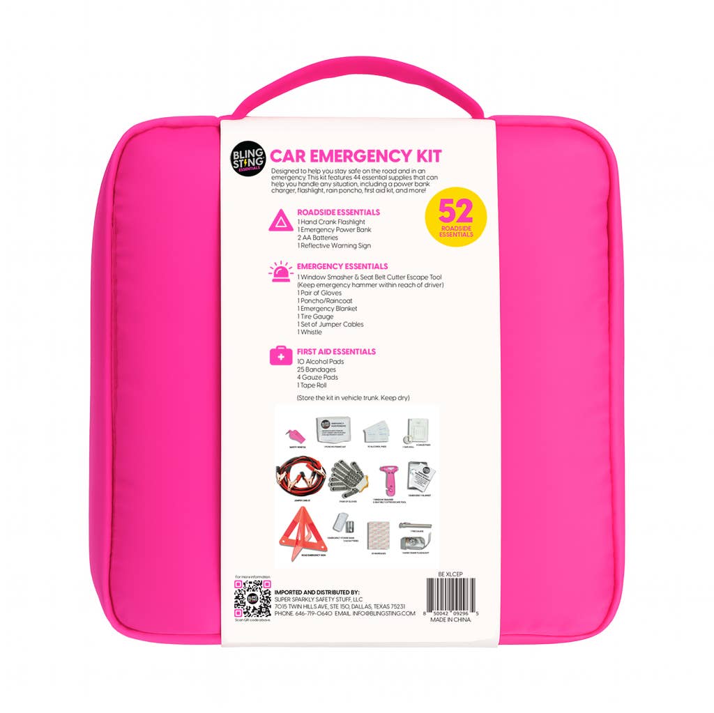 BLINGSTING - Wholesale First Aid Kit - Supercharged Car Emergency Kit 7