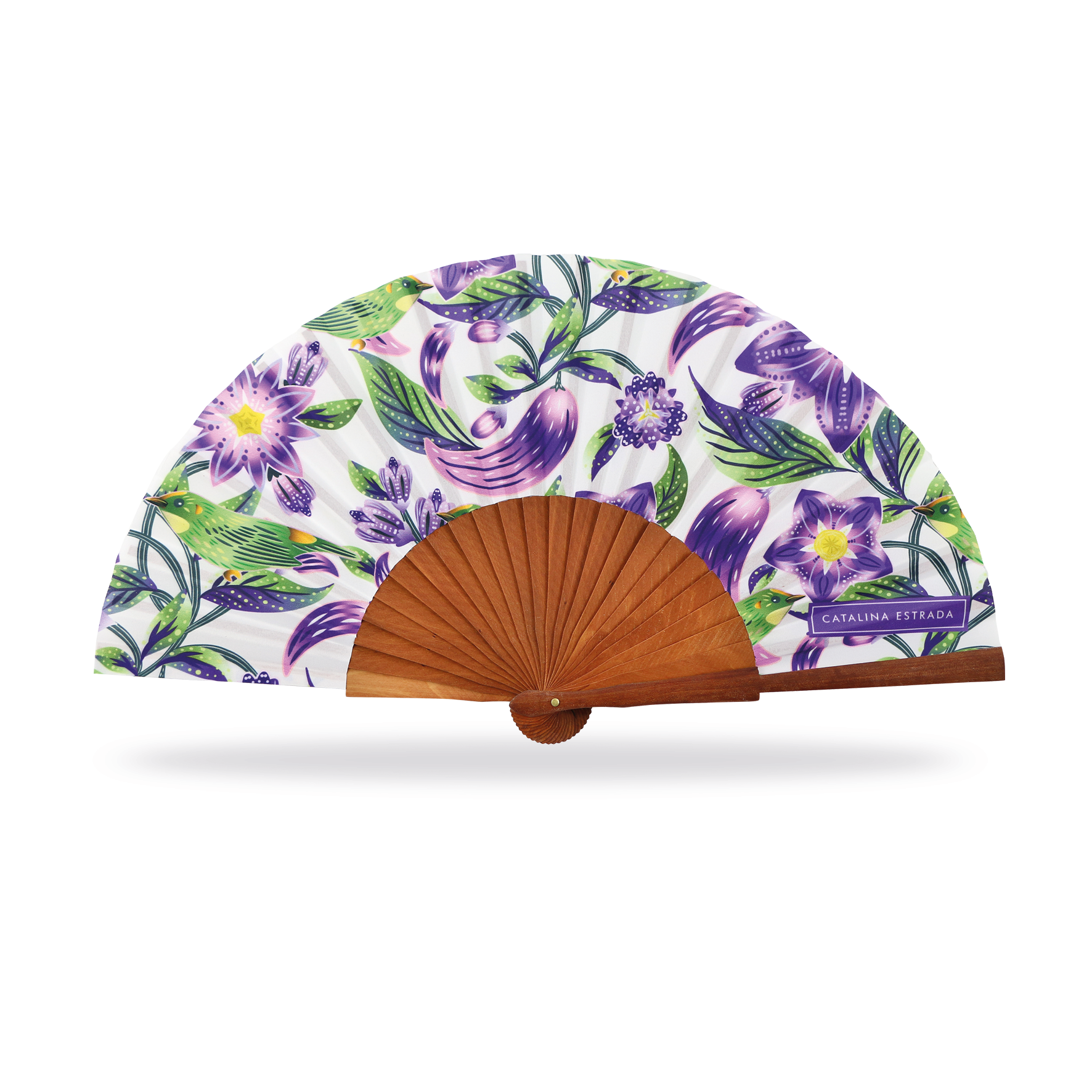 Cuatrogotas - Wholesale Party/Paper Folding Fan - Catalina Estrada Fan, Sweet Cucumber. Ref-A30162